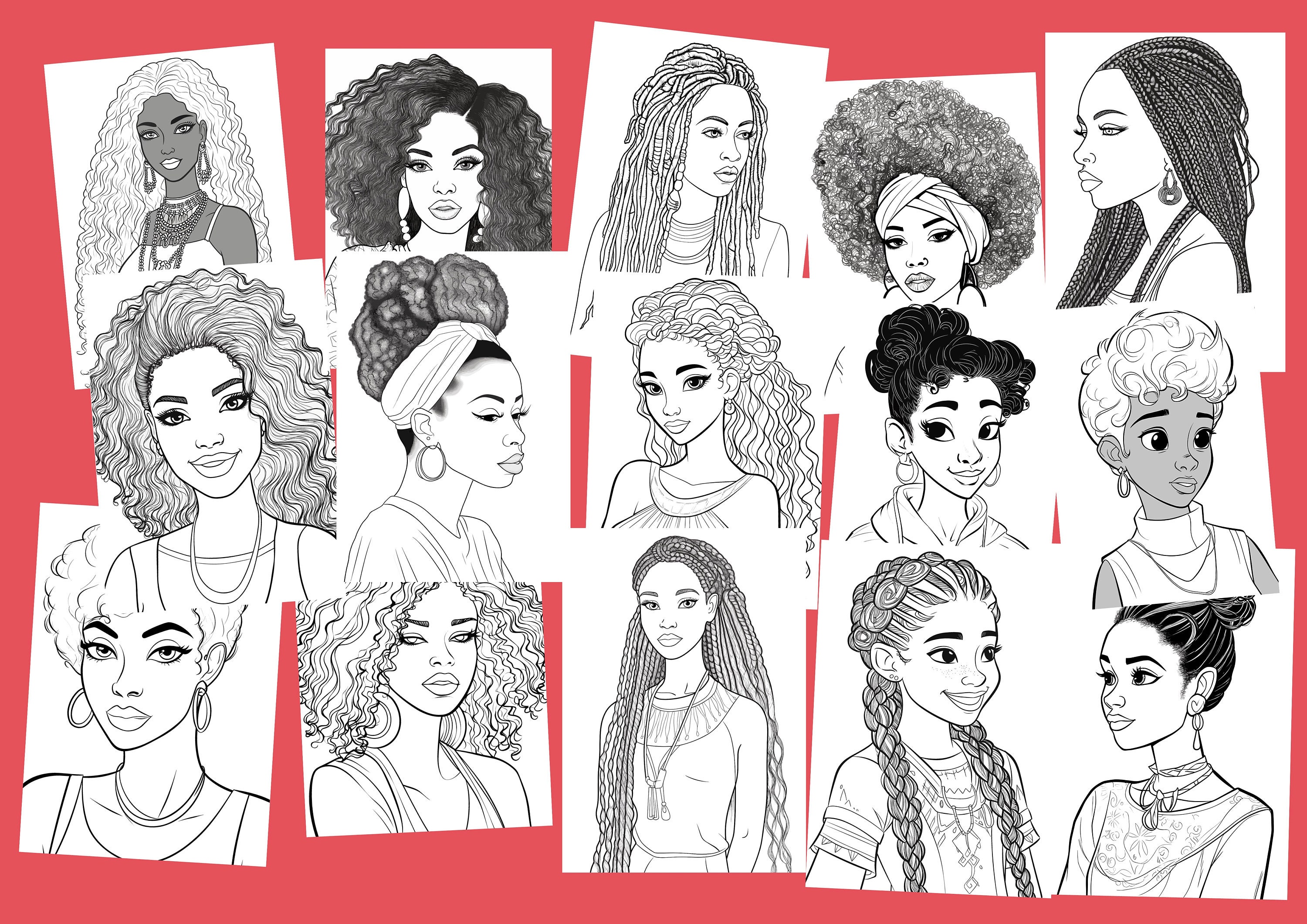 15 Black Girl Coloring Book, Kids POC, African Woman, Black Barbie ...