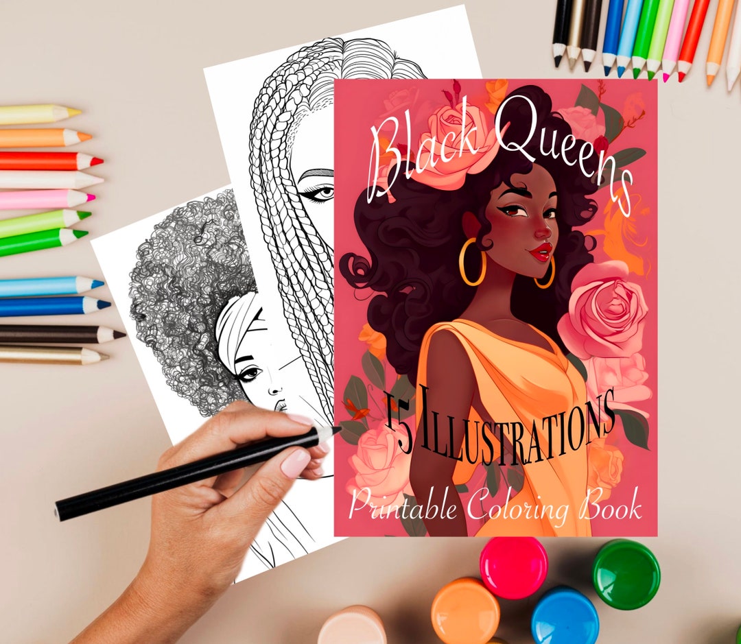 15 Black Girl Coloring Book, Kids POC, African Woman, Black Barbie ...