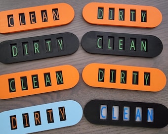 Personalisierbares ""Sauber/Dirty"" Schiebeschild für Geschirrspüler/Waschmaschine - Personalisiertes Wohndekor."