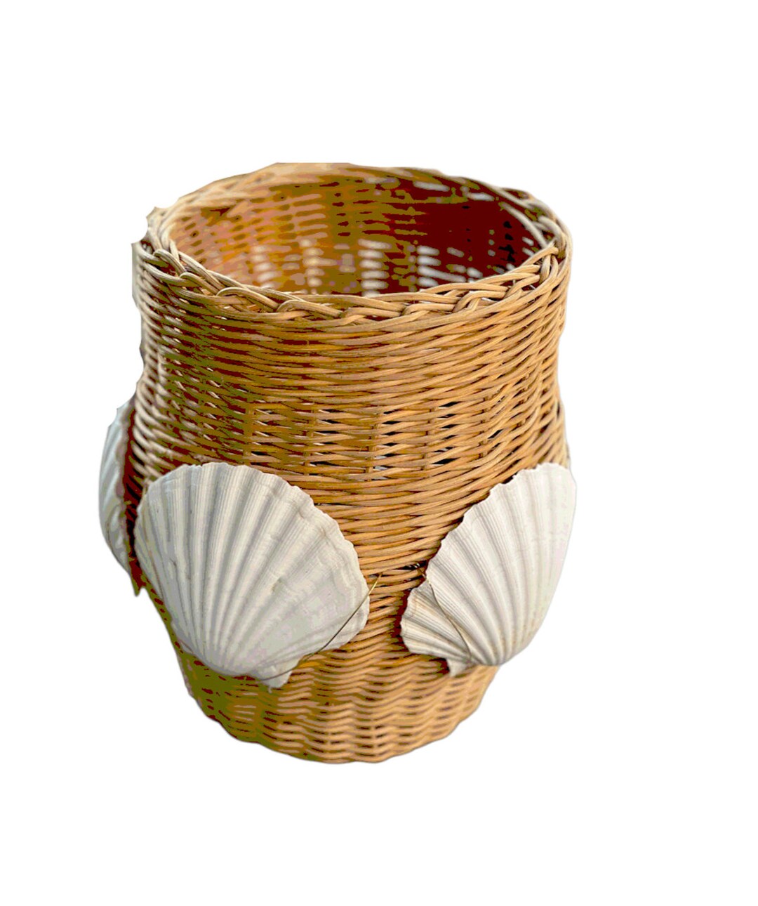 Wicker Shell Wicker Shell Vase Coastal Design - Etsy