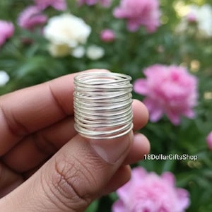 Handmade Wraparound Silver Wire ring Sterling Silver Ring Statement Ring Silver wide wrap Ring Multi Layer Silver Wire Ring Handmade Jewelry