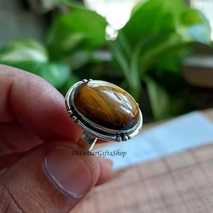 Tiger Eye Ring, Handmade Ring, Women Ring, Statement Ring, 925 Silver Ring, Tiger Eye Jewelry, Gemstone Ring, Boho Ring, Dainty Ring, Gift