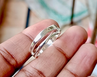 Stainless Steel Ring, Hammered Thick Ring, Statement Ring, Multi Layer Ring, Thumb Ring, Chunky Ring, Silver Boho Ring, Rings for Women/Men