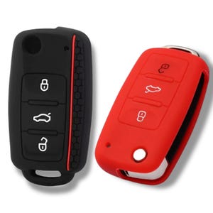 High Quality Key Fob Cover Case for Volkswagen Golf Polo Scirocco Passat Jetta Tiguan Amarok Seat Skoda and Caddy , 3-Button Remote VW Case