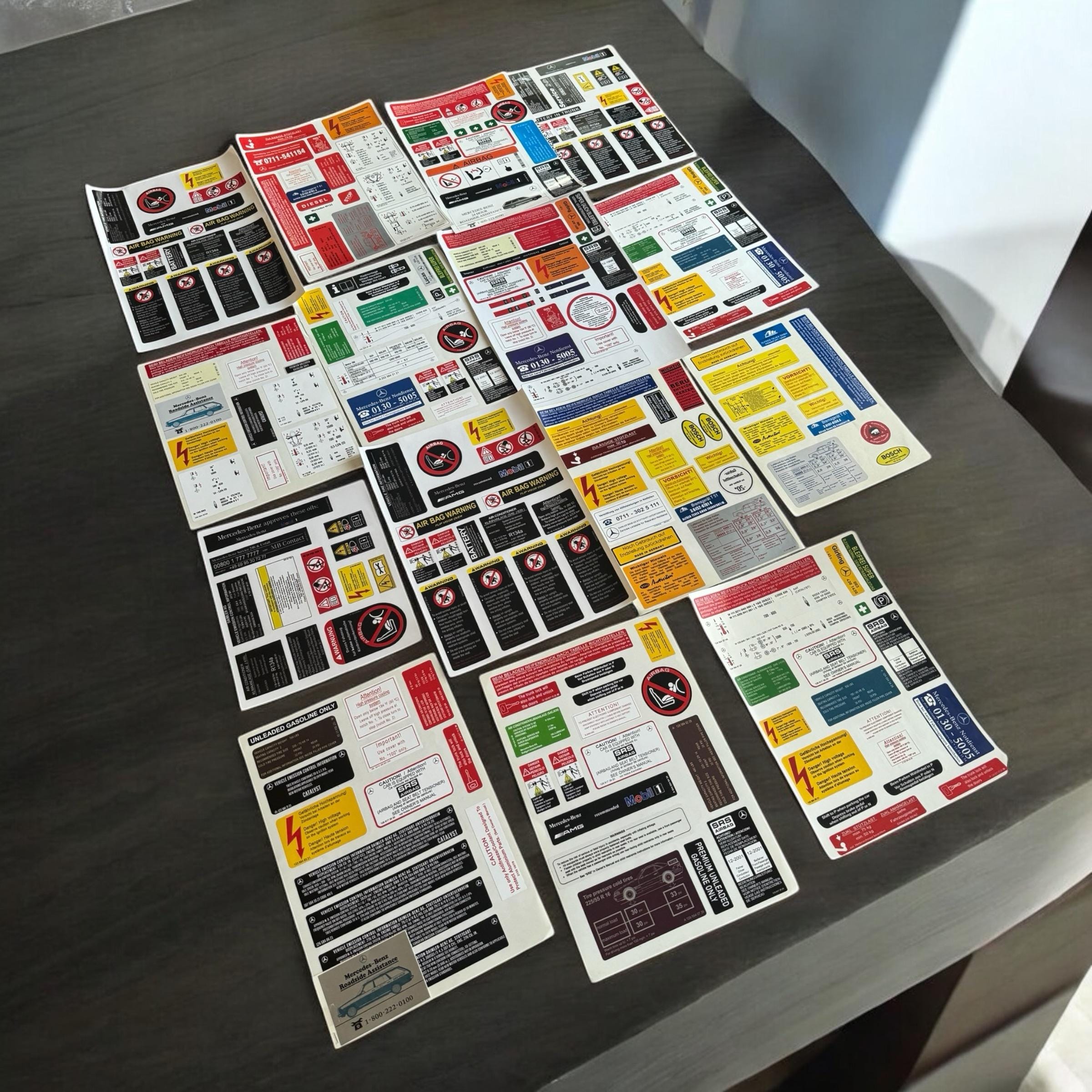560SELステッカー Mercedes Decal Sticker Label Set for W124 W126 W140 W203 W204 W210