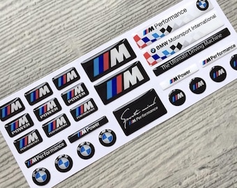 High Quality BMW 3D Domed Sticker Set , BMW F10 M3 M4 M5 E30 E21 E34 Motorrad Motorsport Labels, M Performance Logo and Emblem Custom Decal