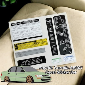 Toyota Corolla AE101 jdm Decal Label Sticker Set , Corolla accessories , corolla cross hatchback , toyota vinyl sticker , 4runner tuning
