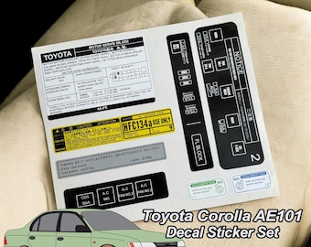 Toyota Corolla AE101 jdm Decal Label Sticker Set , Corolla accessories , corolla cross hatchback , toyota vinyl sticker , 4runner tuning