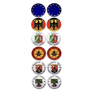 12 pcs 3D Car and Motorcycle License Plate Domed Sticker Set , High Quality Self Adhesive Car Badge , Best Auto Tuning Decals , Accessories