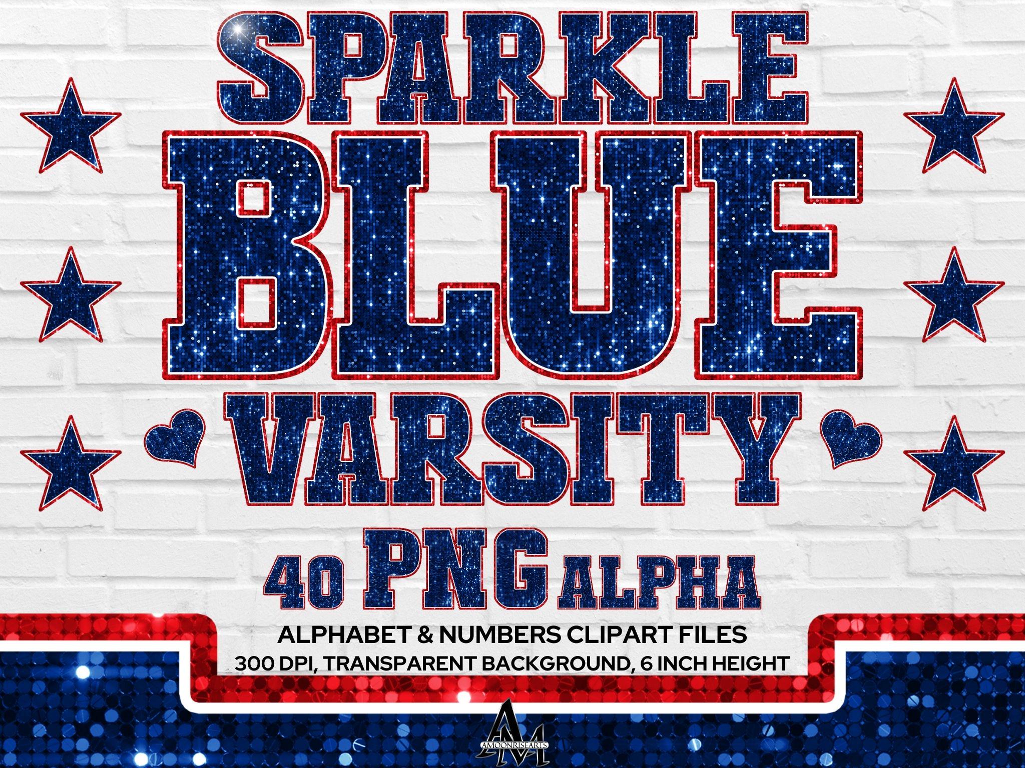 Red & Blue Varsity Alphabet Clipart, Royal Blue Sequin Letter and ...