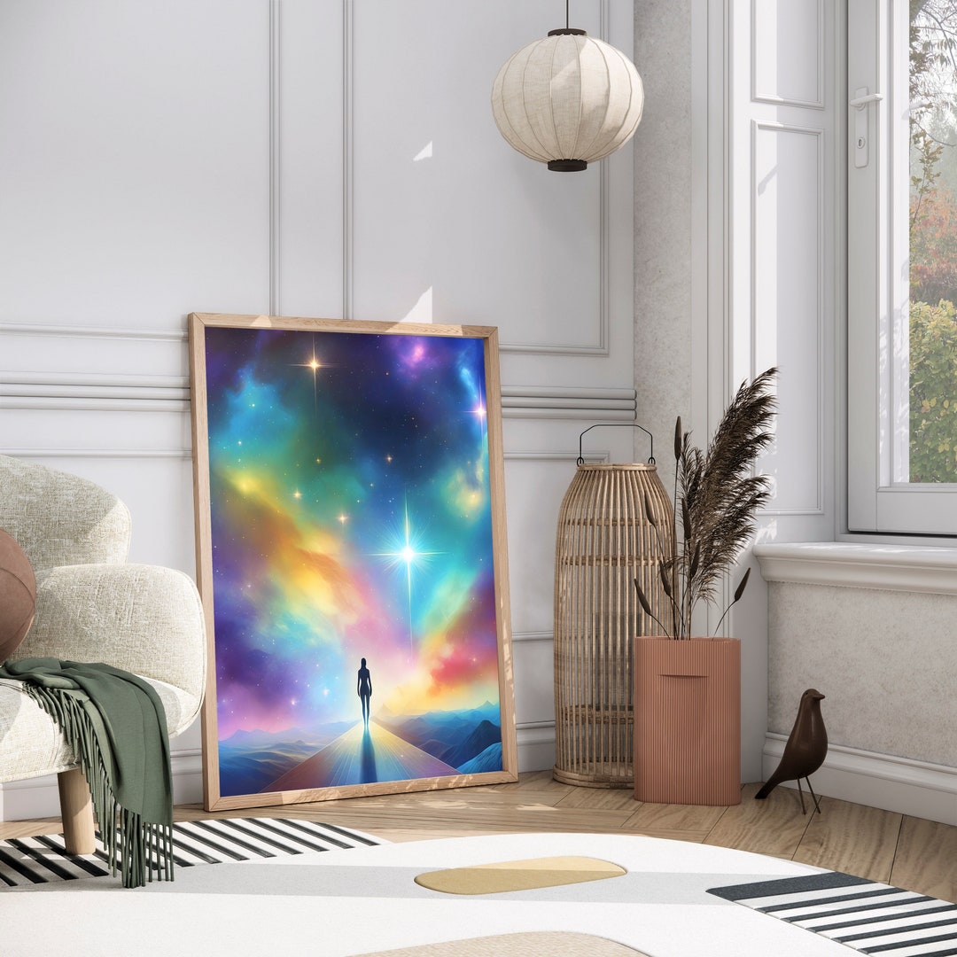 Esoteric Space Printable Wall Art Colourful Rainbow Spiritual Poster of ...