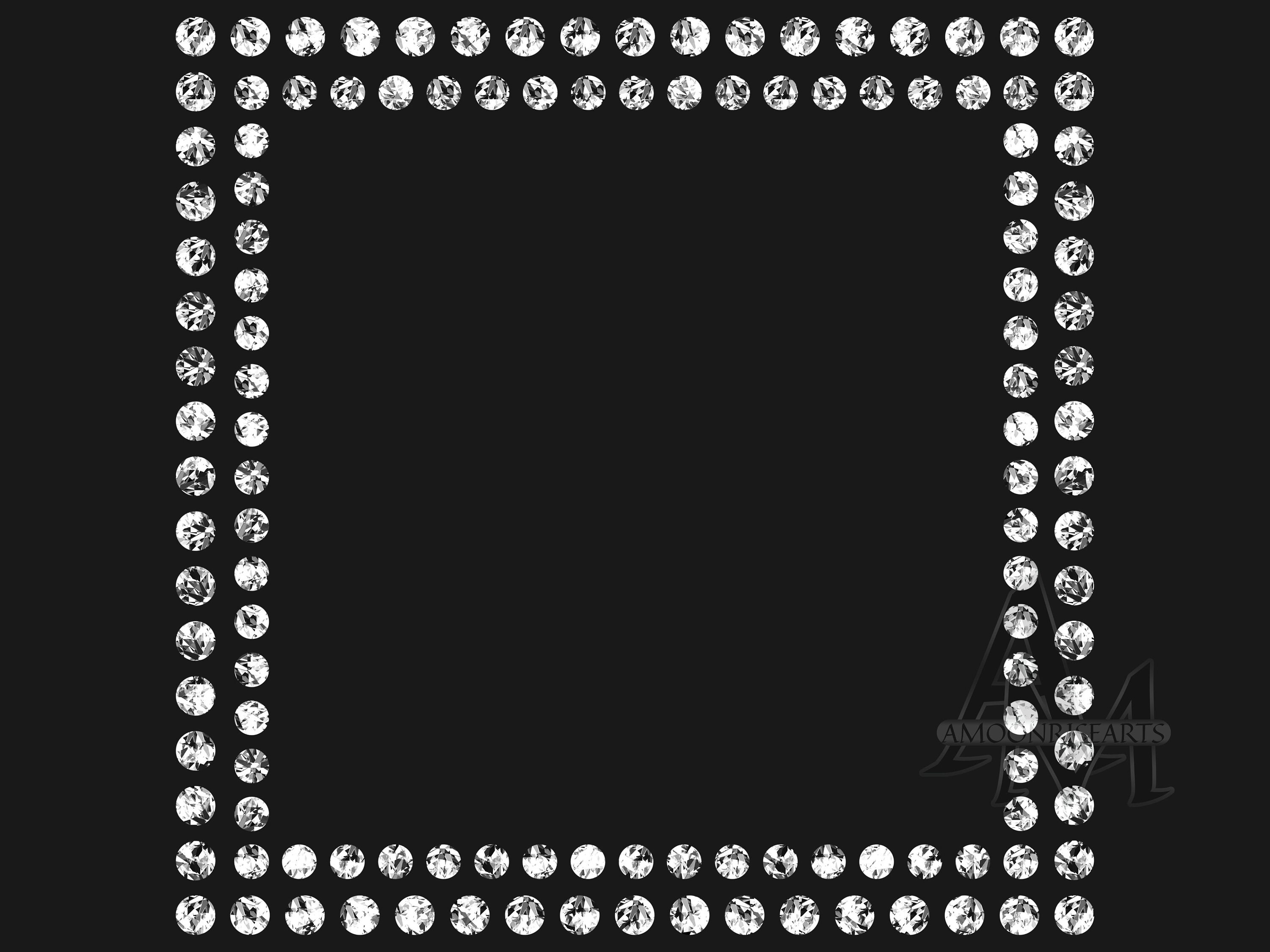 Diamond Rhinestone Frame Clipart, Bling Diamond Frame PNG Set of 20 ...