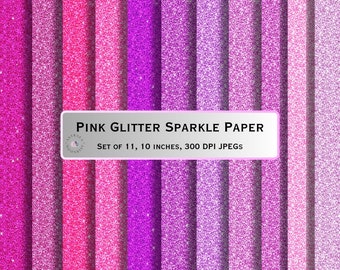 Pacchetto di carta digitale senza soluzione di continuità con glitter rosa, carta per scrapbooking, carta da parati digitale con download immediato, set di sfondi scintillanti e luccicanti