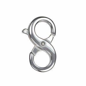 Double Opening Silver Infinity Figure Eight Lobster Clasp Necklace Bracelet Connector 15mm x 10mm Medium Size