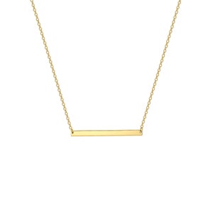 14k Solid Gold Minimalist Bar Name Necklace | Gold Necklaces for Women •  Gift For Her • Birthday Gift • Christmas Gift