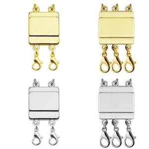  YMCAFZ Layered Necklace Spacer Clasp, 2 Strands Necklaces Slide  Magnetic Tube Lock with Lobster Clasps, Jewelry Clasps Connectors for  Layered Bracelet Jewelry Crafts Necklace, 2 Pack Gold and Sliver : Arts