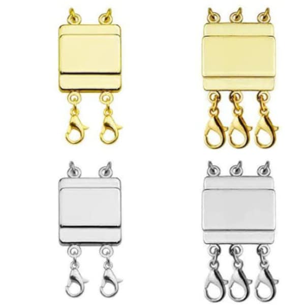 Layering-Halskettenverschluss, Lock-Magnet-Halskettenverbinder Multi-Stränge-Verschlüsse mit Aufbewahrungsbox für Layered Bracelet Necklace