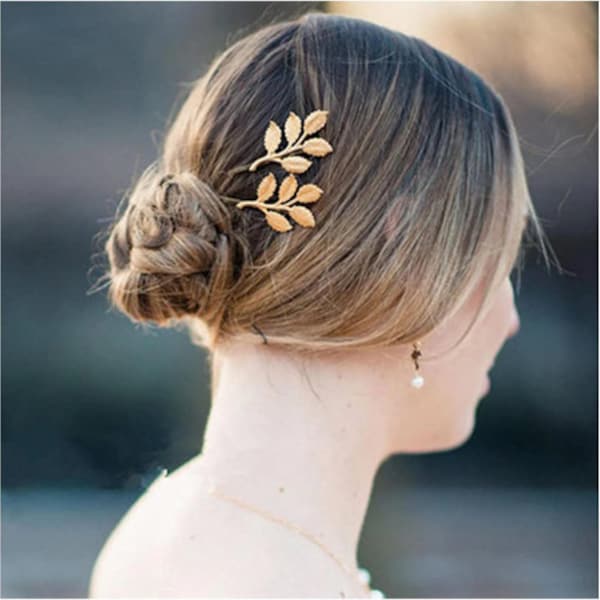 Leaf Hair Clip Dainty Gold Hair Pin Hair Accessories For Women and Girls Set of 2 Pieces