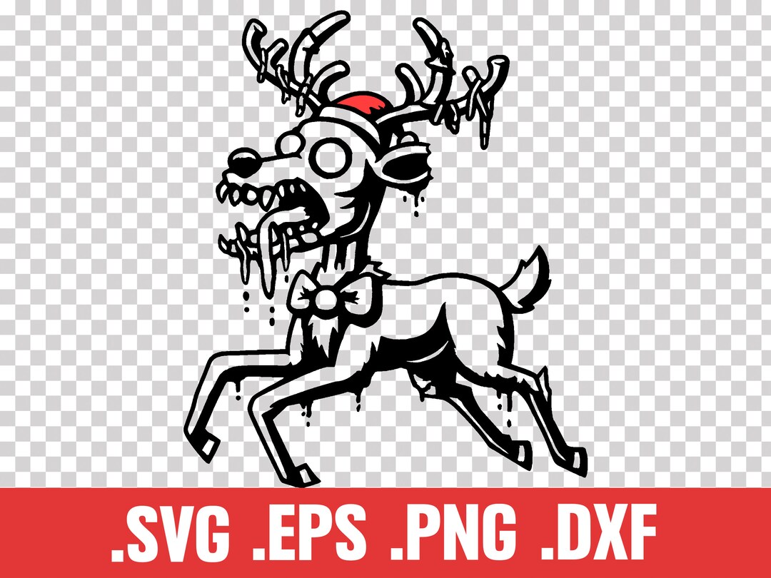 Distressed Rudolph Svg Zombie Rudolph SVG: Undead Christmas Reindeer Clipart (digital Download ...