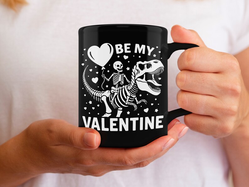 Valentine's Day Skeleton SVG, Printable Skeleton and T-rex Vector, Be ...