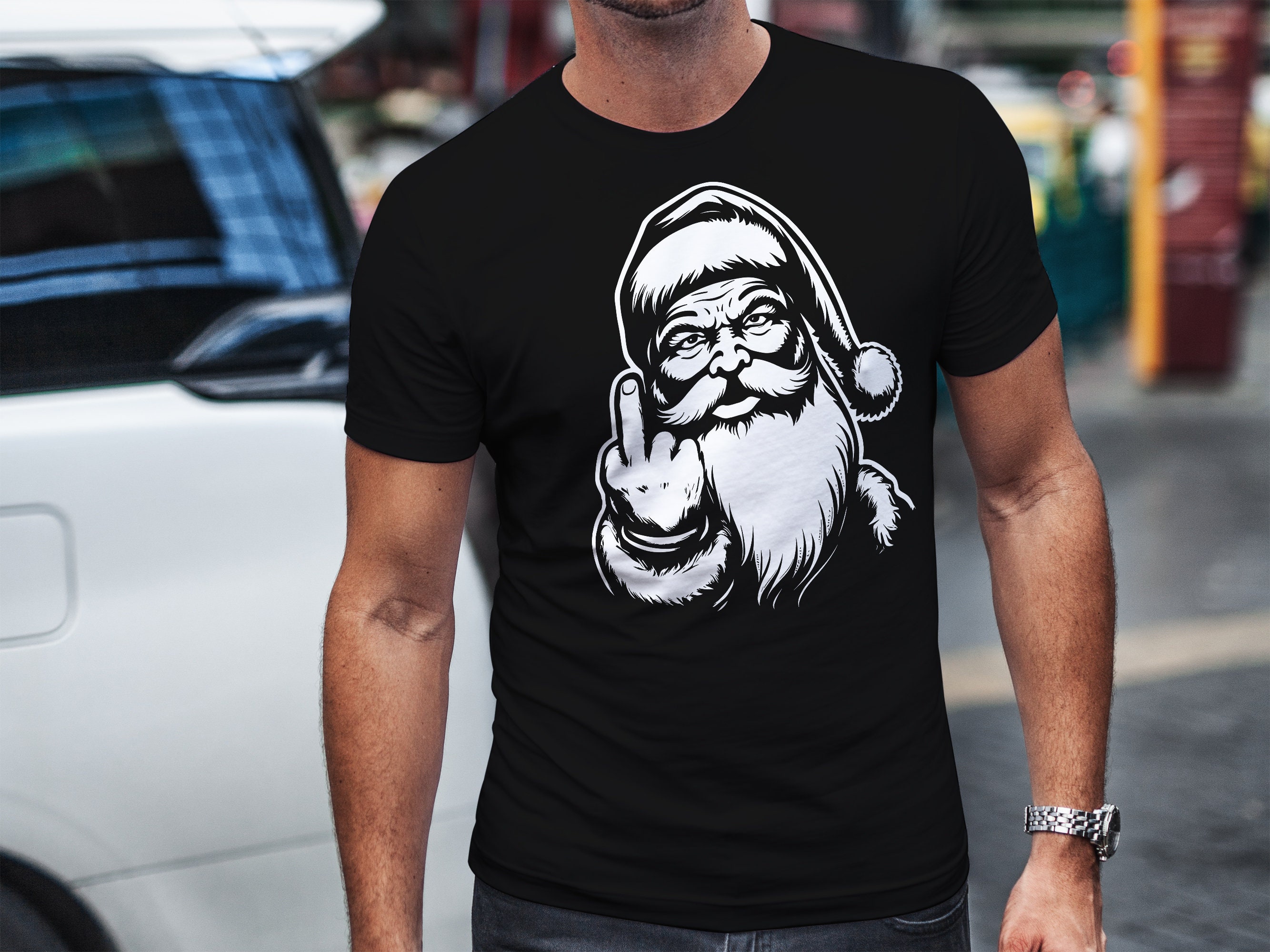 PopSocket Intercambiabile Con Babbo Natale E Dito Medio – Divertente Regalo Di Natale