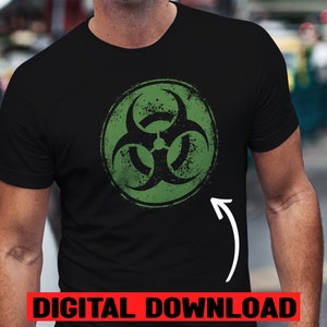 Grunge Biohazard Sign Vector Bundle: Zombie Gamer Shirt (Digital Download)