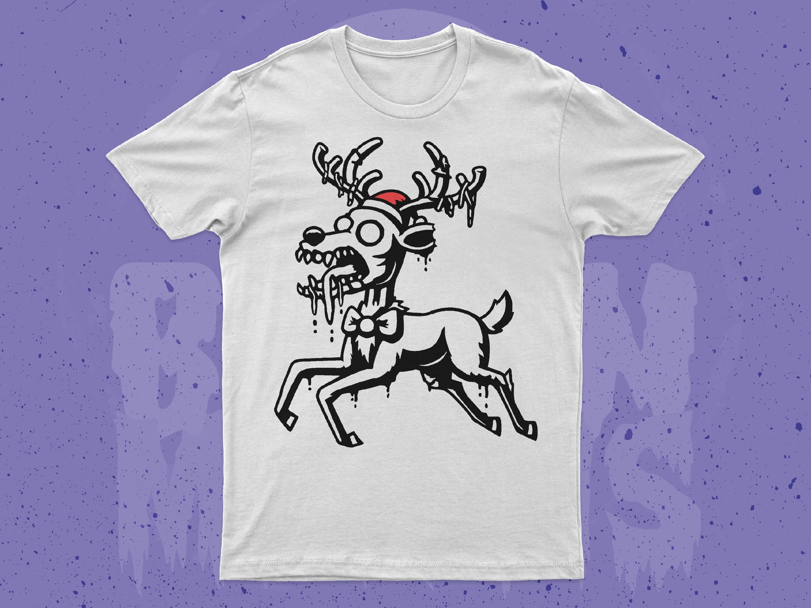 Distressed Rudolph Svg Zombie Rudolph SVG: Undead Christmas Reindeer Clipart (digital Download ...