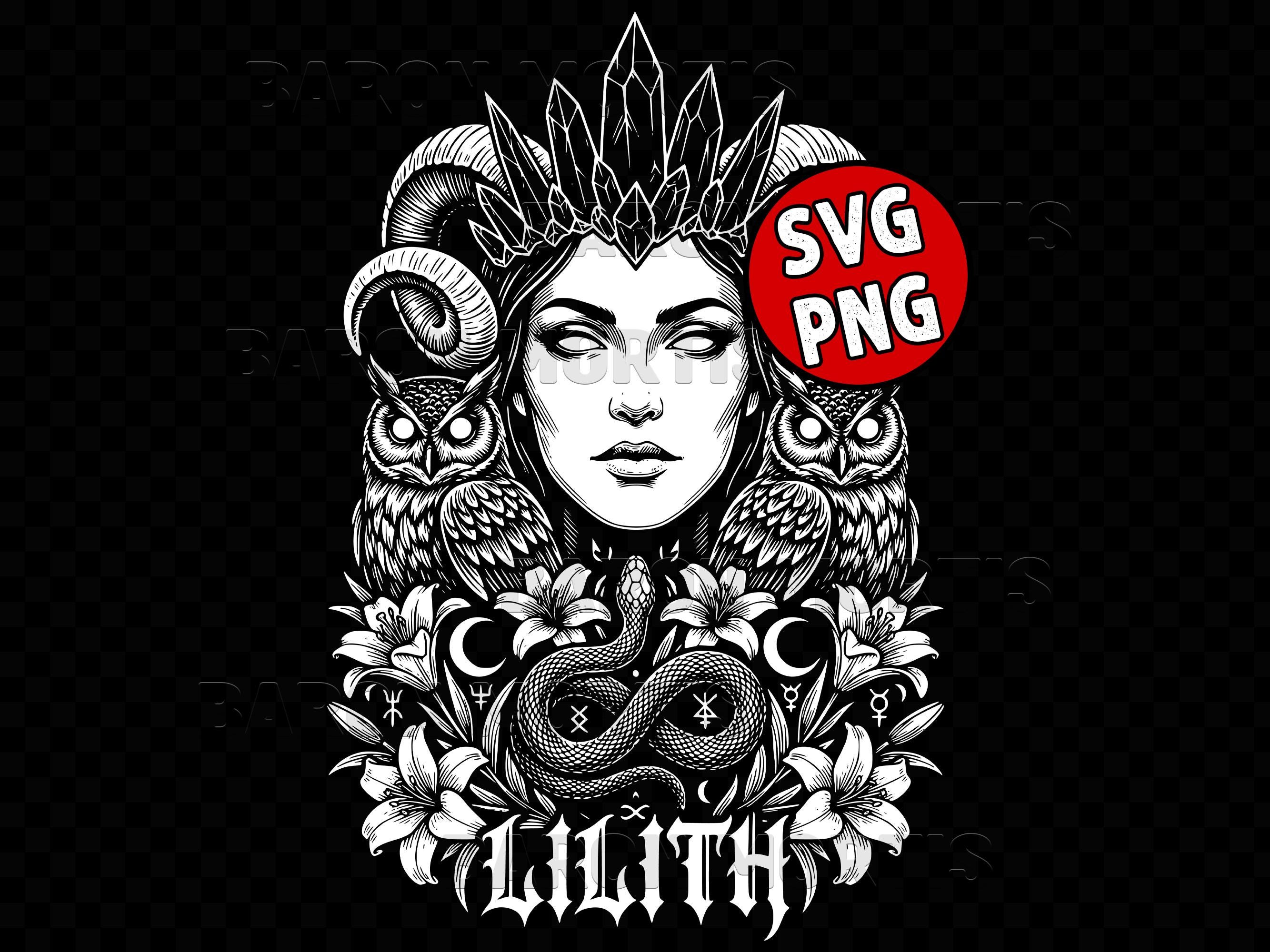 Lilith SVG PNG, Dark Goddess Occult Art for Witchy Crafts, Pagan Demon ...