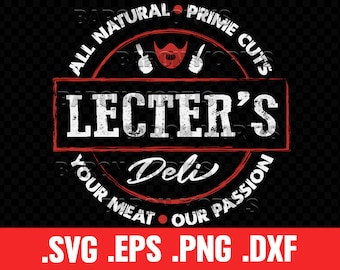 Lecter&#39;s Deli Horror Movie Vector Stencil: Halloween Restaurant Sign (Digital Download)