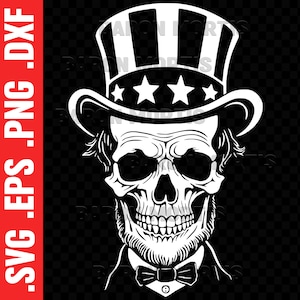 Abraham Lincoln Skull Vector: Memorial Day Clipart (Digital Download)