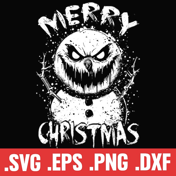 Evil Snowman Gift Card SVG, Snowman Demon Grunge Shirt Vector, Christmas Horror Clipart, Winter Nightmare, Snow Man Mug Vector, Sublimation