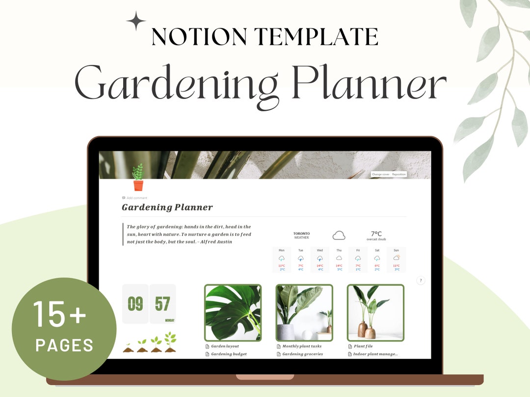 Notion Gardening Planner Template, Notion Template, Notion Organizer