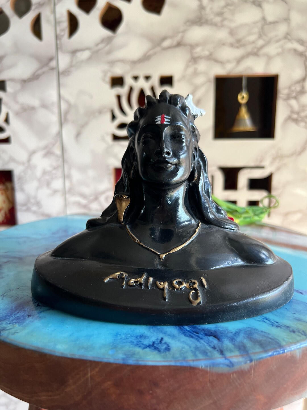 Black Adiyogi Lord Shiva Handcrafted Polyresin Figurine Etsy