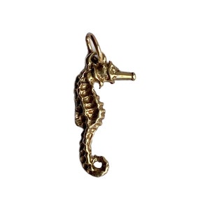 Vintage 9ct Solid Gold Seahorse Charm, Retro 9K Pendant