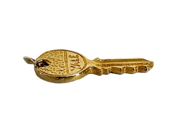 Vintage 9ct Gold Yale Key Charm, New Home 9K Pend… - image 5