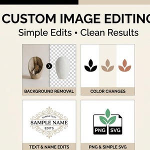 Custom PNG Editing Service, Background Removal, Text and Color Changes, Simple SVG Conversion