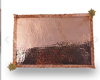 Copper Floral Rectangular Tray. FREE SHIPPING