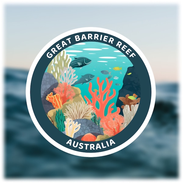 great barrier reef sticker | travel sticker | travel gift | travel journal sticker | australia sticker | laptop sticker | luggage sticker