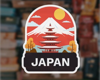 japan sticker | japan souvenir | travel sticker | travel gift | travel journal sticker | luggage decals | laptop sticker | bottle sticker