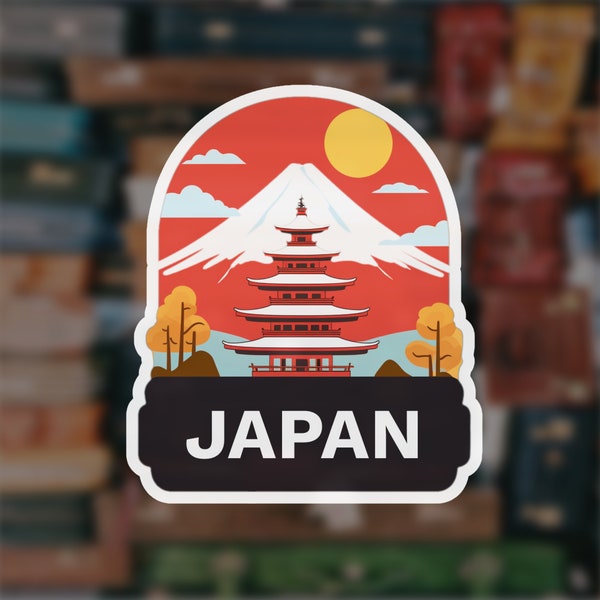autocollant Japon | souvenir du Japon | autocollant de voyage | cadeau de voyage | autocollant de carnet de voyage | stickers pour bagages | autocollant pour ordinateur portable | autocollant de bouteille