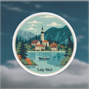 lake bled sticker | travel sticker | travel gift | travel journal | slovenia sticker | laptop sticker | luggage sticker | cute sticker