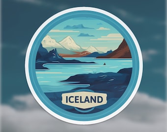 iceland sticker | travel sticker | iceland souvenir | travel gift | travel journal | laptop sticker | luggage sticker | iceland travel