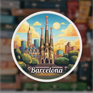 barlcelona sticker | travel sticker | travel gift | travel journal sticker | barcelona spain | laptop sticker | luggage sticker | spain