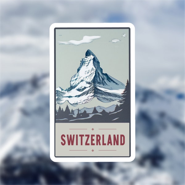 switzerland sticker | travel sticker | travel gift | travel journal sticker | switzerland souvenir | laptop sticker | luggage sticker