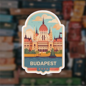 budapest sticker | travel souvenir | travel gift | travel journal sticker | budapest hungary | laptop sticker | luggage sticker