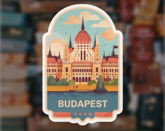 budapest sticker | travel souvenir | travel gift | travel journal sticker | budapest hungary | laptop sticker | luggage sticker