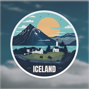 iceland sticker | travel sticker | travel gift | travel journal sticker | luggage decals | laptop sticker | luggage sticker | bottle sticker