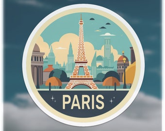 Paris Aufkleber | Reise Sticker | Reisegeschenk | Reisejournal Sticker | Paris Frankreich | Laptop Aufkleber | Gepäckaufkleber | süßer Sticker