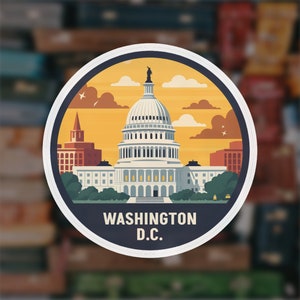 washington sticker | travel sticker | travel gift | travel journal sticker | washington dc | laptop sticker | luggage sticker | dc sticker