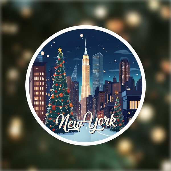 new york sticker | travel sticker | travel gift | travel journal sticker | new york christmas | laptop sticker | luggage sticker | nyc